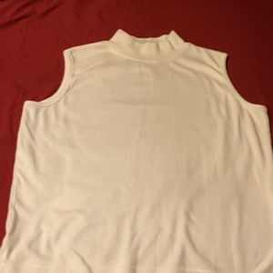 Women’s white Summer Casual sleeveless stand collar